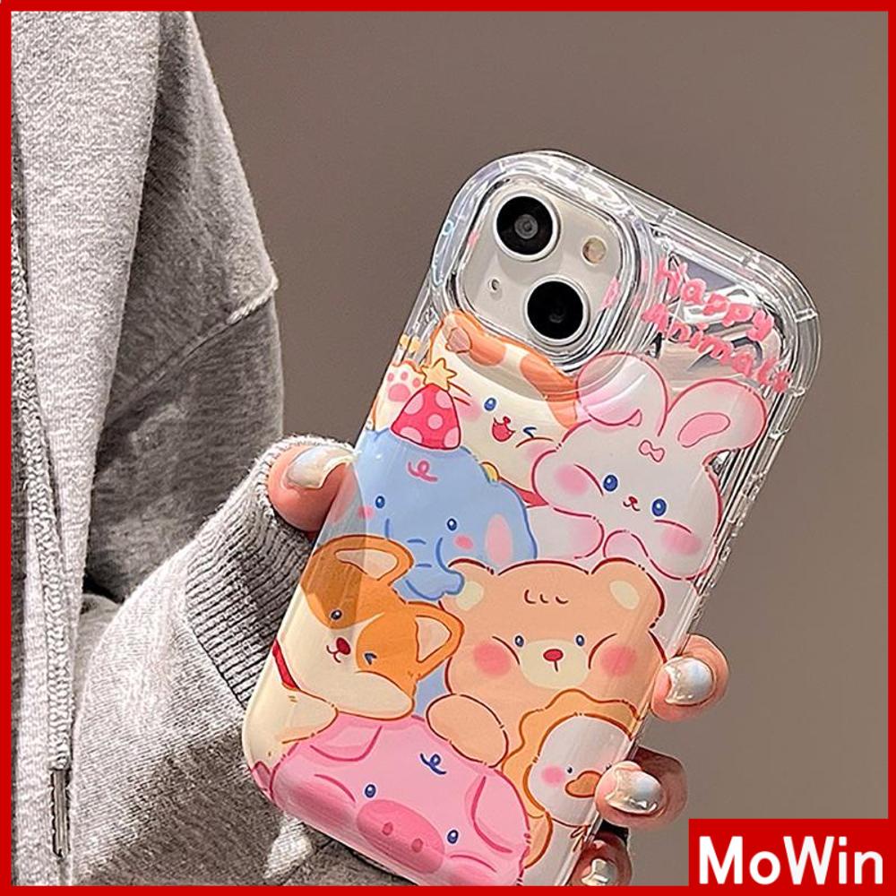 Case iPhone 14 Pro Max iPhone Case Laser Reflektif Bening Case TPU Soft Case Airbag Tahan Guncangan Hewan Kartun Lucu Kompatibel dengan iPhone 13 Pro Max 12 Pro Max 11 Xr Xs Max 7 8PLus