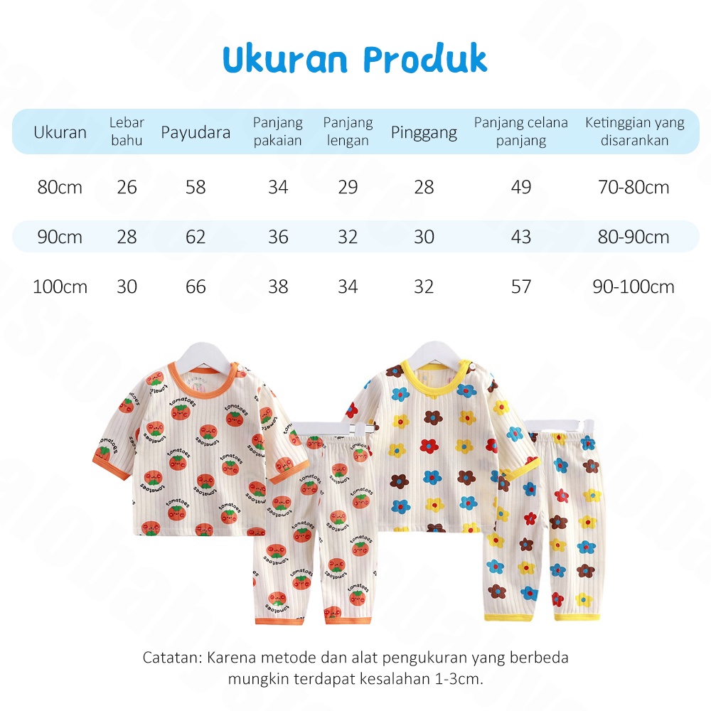 Halo Baby 1-3 Tahun Piyama Setelan Anak Lengan Pendek/Baju Setelan Anak Bayi/Baju Tidur Anak