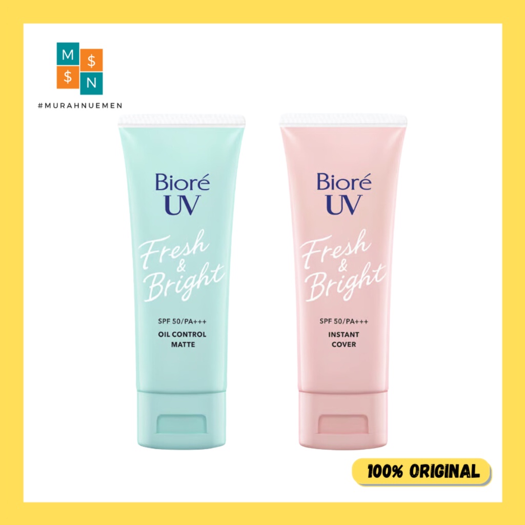 Biore UV Fresh &amp; Bright Instant Cover / Oil Control Matte Sunscreen SPF 50 PA+++ - 30 gr - Murahnuemen