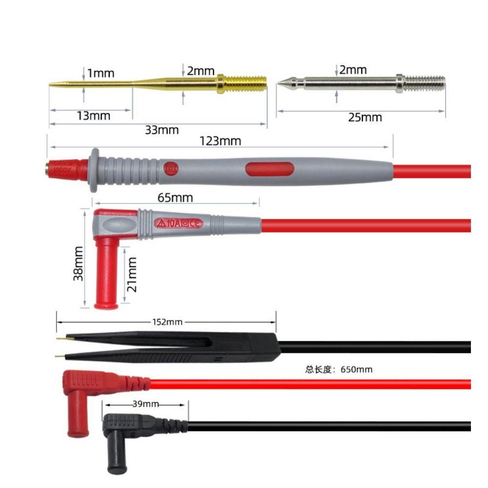 TOP 4mm Multimeter Test Leads kit Test lead kit Alligator Clip Kabel PVC 1000V Jarum Probes