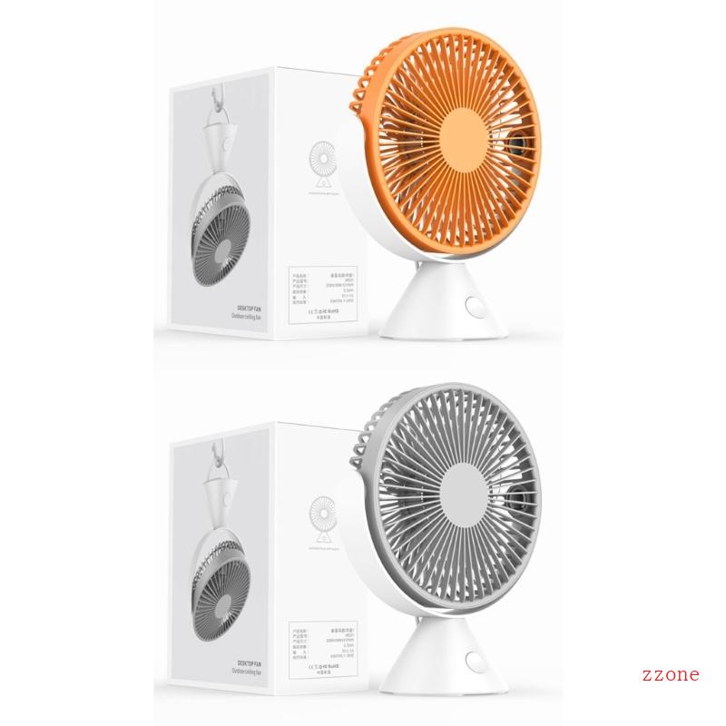 Zzz 4000mAh Portable 3Gears Portable Desk Fan Ceiling Fan Kipas Angin Gantung Mini Kipas Meja