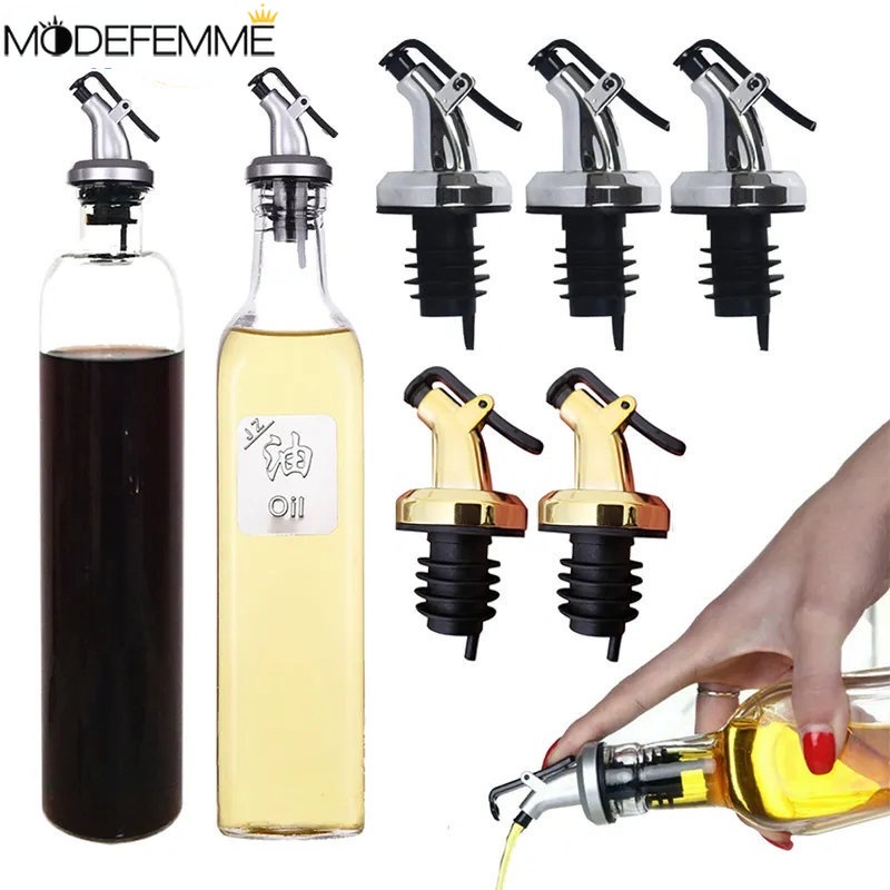 [Fitur] Flip Over Design Oil Spray Nozzle Anti Bocor Anggur Merah Penuang Mulut Jus Buah Cuka Dispenser Spout Dust-proof Sealed Bottle Stopper