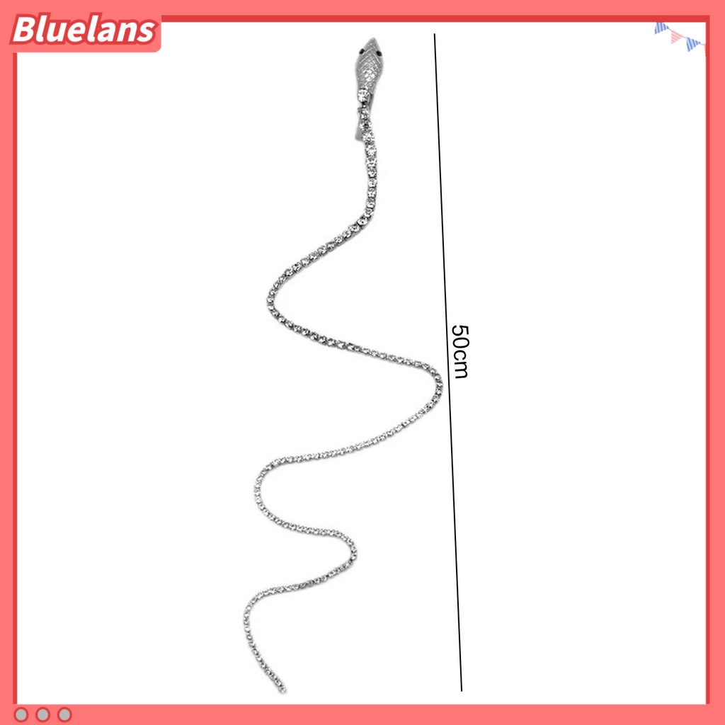 [BLS] Kepang Kepala Rantai Bentuk Ular Rumbai Panjang Berlian Imitasi Punk Bersinar Hiasan Rambut Dekorasi Rambut Daily Styling Tool