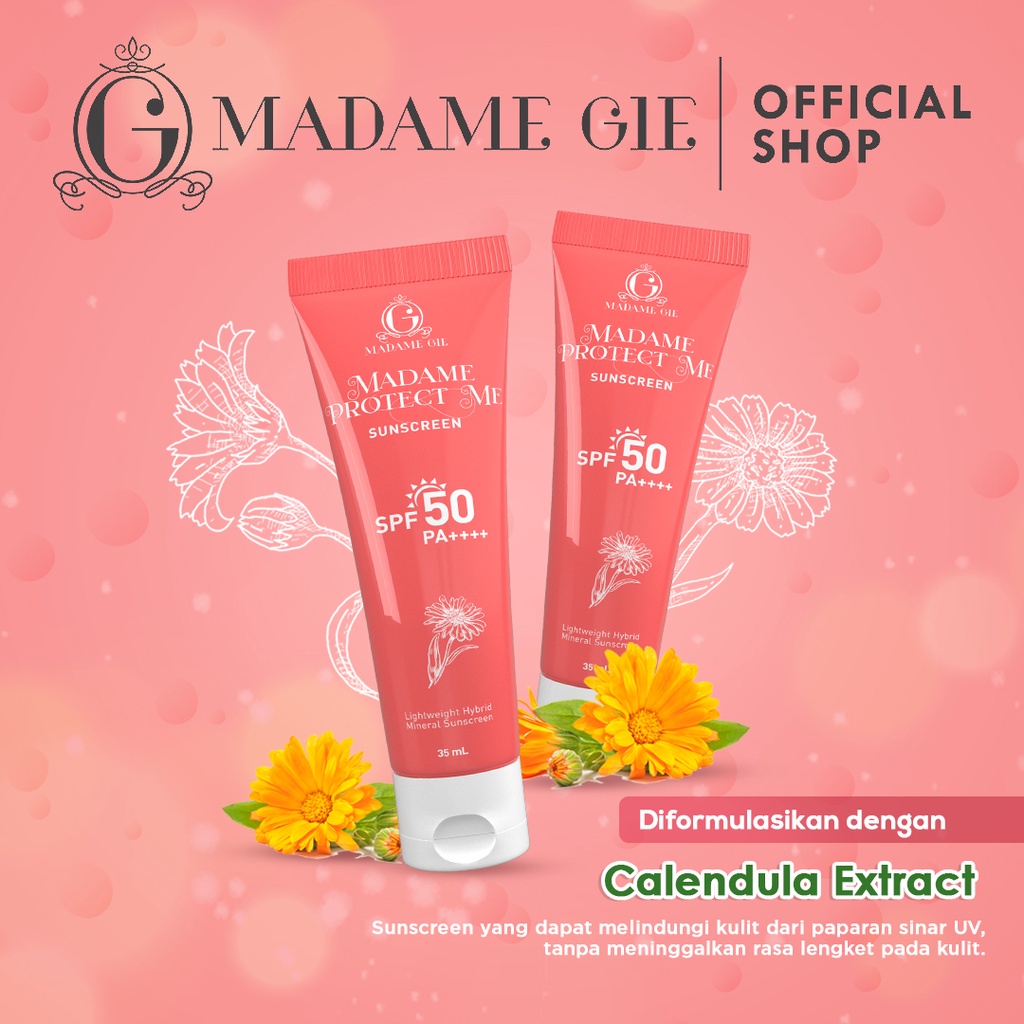 Madame Gie Madame Protect Me Sunscreen SPF 50 PA ++++ With Calendula - Skincare Sunblock GK