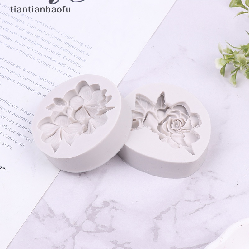 [tiantianbaofu] Cetakan Silikon Bentuk Bunga DIY Gardenia Plumeria Rubra Kue Sabun Fondant Mold Butik