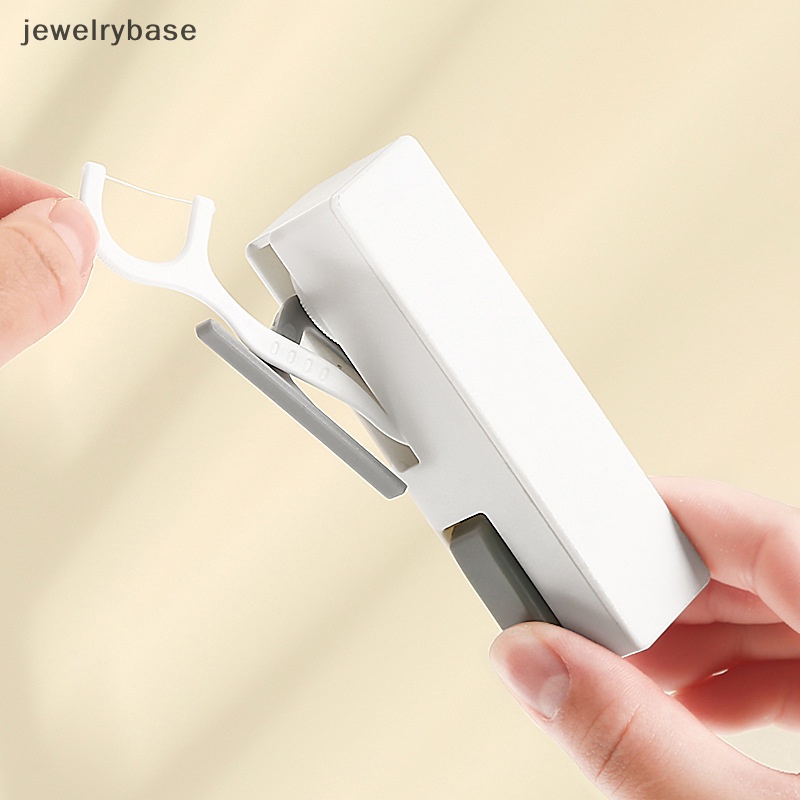 [jewelrybase] Kotak Penyimpanan Flosser Gigi Portable Otomatis Plastik Floss Pick Dispenser Butik