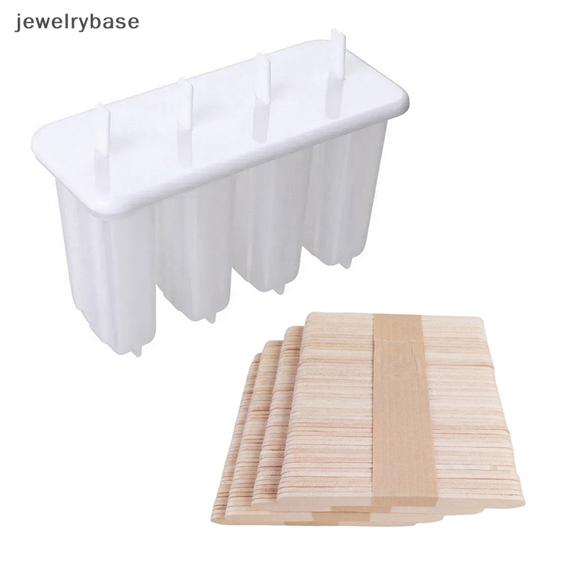 [jewelrybase] Cetakan Es Krim Set Popsicle Maker Ice Tray Dengan Tutup Stik DIY Alat Dapur Butik