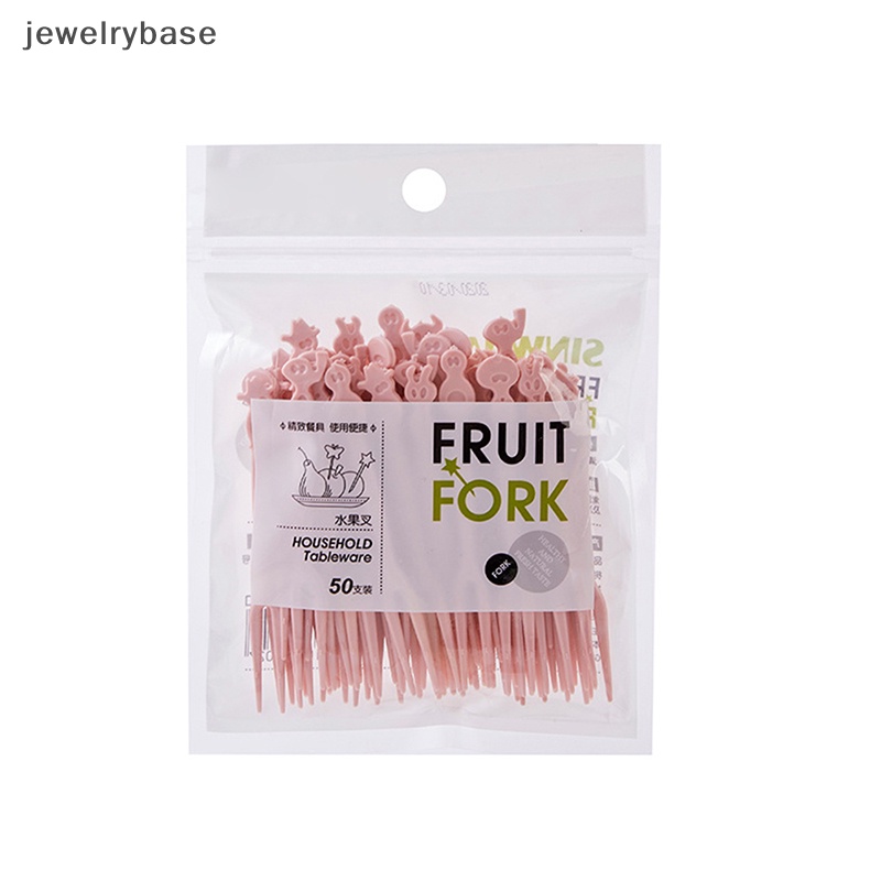 [jewelrybase] 50pcs Mini Makanan Anak Buah Picks Garpu Kotak Makan Aksesoris Dekorasi Alat Butik