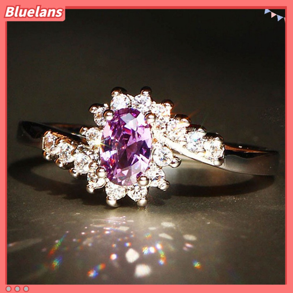 [BLS] Perhiasan Cincin Geometris Pengerjaan Halus Indah Bersinar Cubic Zircon Ring Untuk Pesta