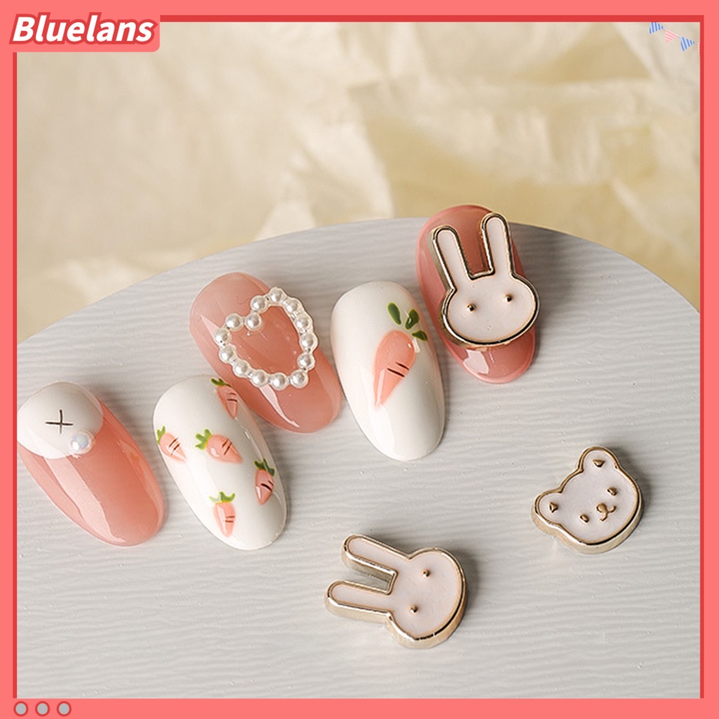 [BLM] 5pcs Hiasan Kuku Bentuk Kartun Tahan Karat Alloy Kartun Beruang Kelinci Bow-tie DIY Nail Art Dekorasi Perlengkapan Kecantikan