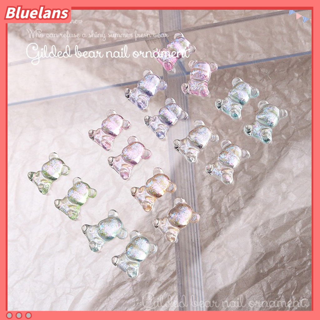 [BLM] 50pcs /Set Ornamen Kuku Efek Mengkilap Penembus Es Tembus Fashion Polish UV Gel Manicure Aksesoris Untuk Perempuan