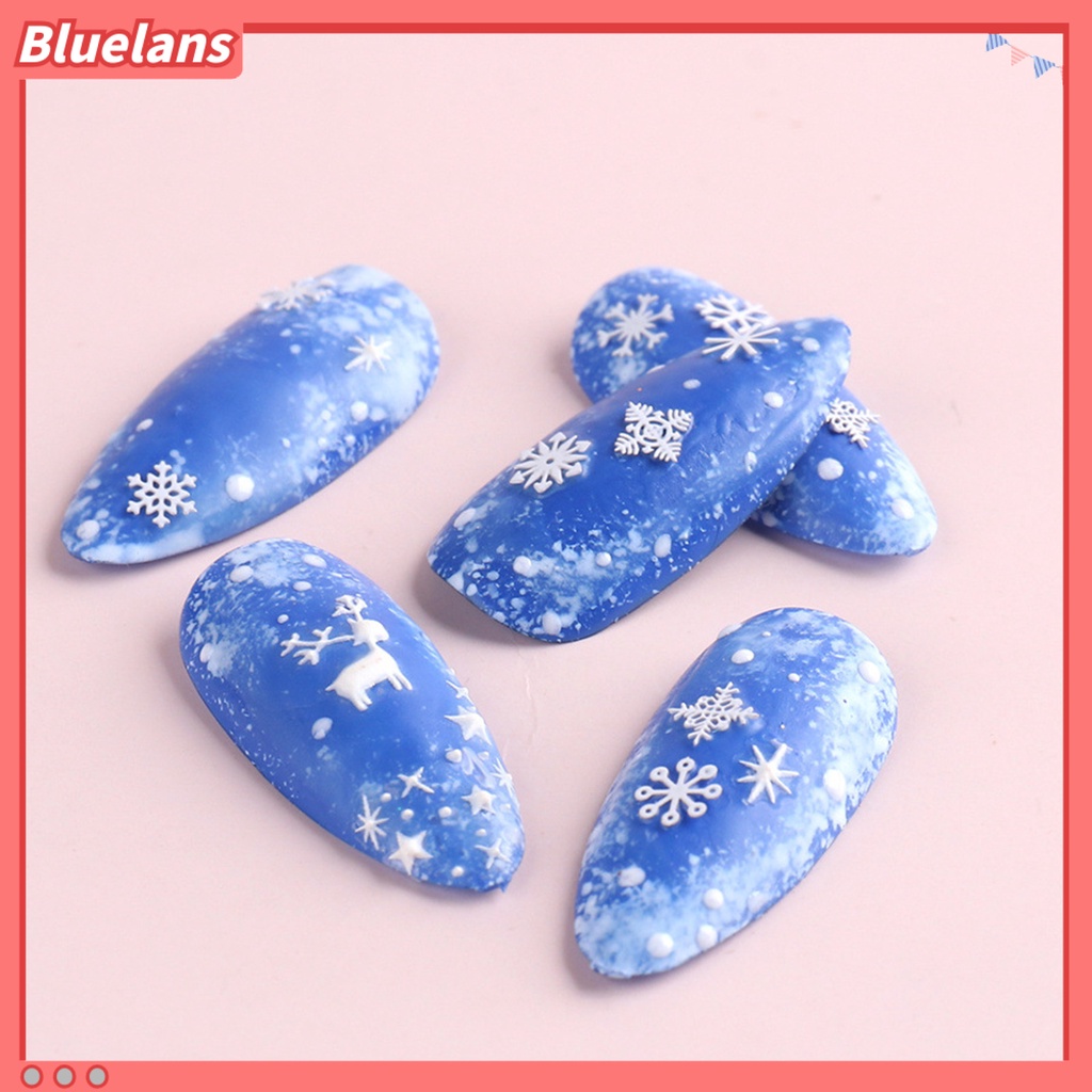 [BLM] 1kotak Kuku Serpihan Gaya Snowflake Efek 3D Ultra Tipis Campur Manicures Natal Glitter Sequin Aksesoris Untuk Perempuan