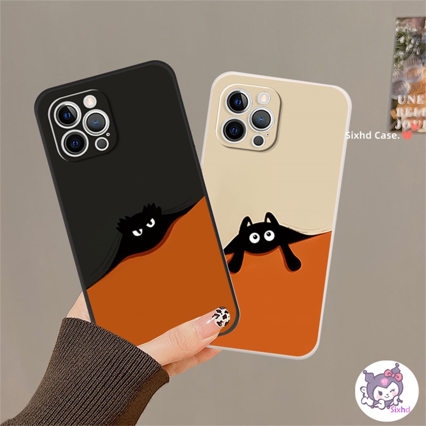 Redmi 12C 10C 10A 9C Note 11 11s 12 10 9 8Pro 9T 9A 9 A1 A1+Xiaomi 11Lite 13 12 11T Poco F4 F3 X3Pro NFC Simple Lucu Kucing Hitam Silicon Phone Case Soft Protection Cover