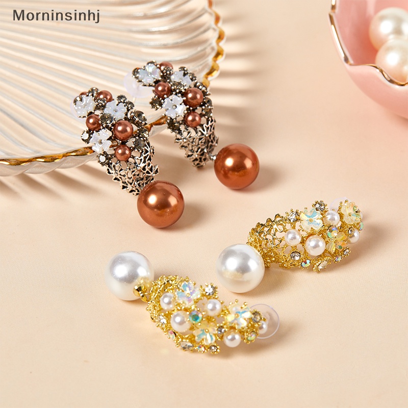 Mornin 1pasang Fashion Pearl Ear Studs Earrings Elegan Wanita Anting Perhiasan Pesta Pernikahan Pengantin Telinga Perhiasan id