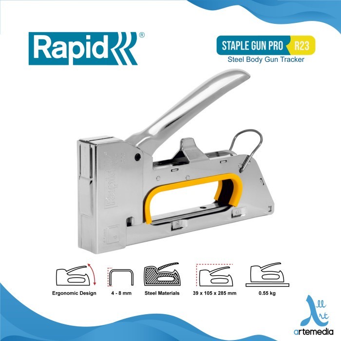 PROMO HARI INI!! STAPLES GUN TEMBAK - TEMBAKAN ANGIN - MERK RAPIDE ORI 100% - ERGONOMIC R23 BELUM TERMASUK ISI STAPLES