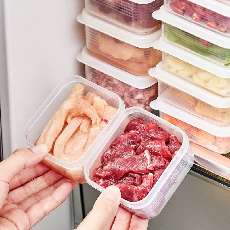 Wadah Penyimpanan Subkemas Kulkas Multi-Fungsi/Aksesoris Organizer Dapur/Kotak Penyimpanan Segar Portabel Dengan Tutup Anti Bocor/Freezer Daging Bawang Jahe Disegel Fresh Box