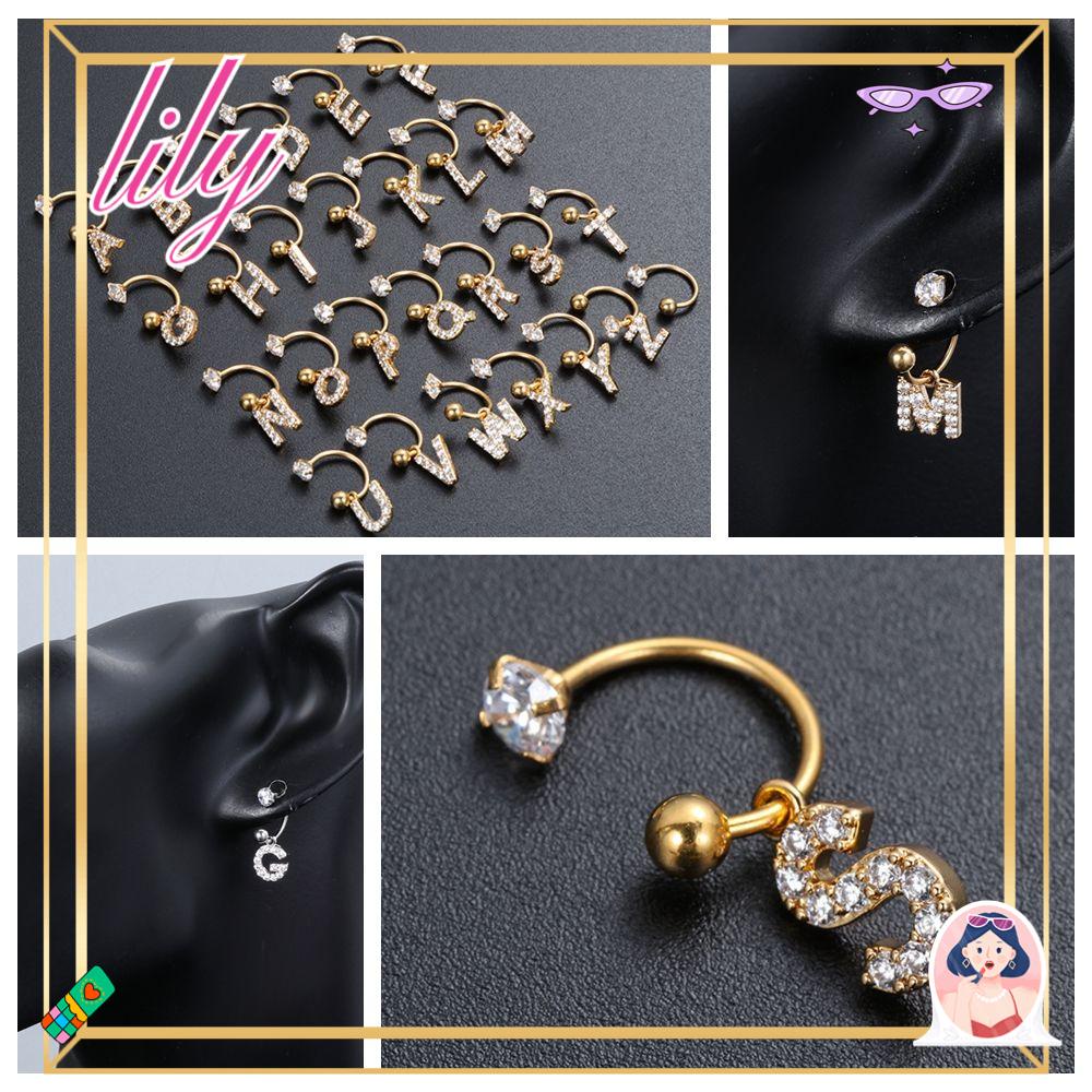 Lily Earrings Stainless Steel Menjuntai Drop Tusukan Tindik Anting