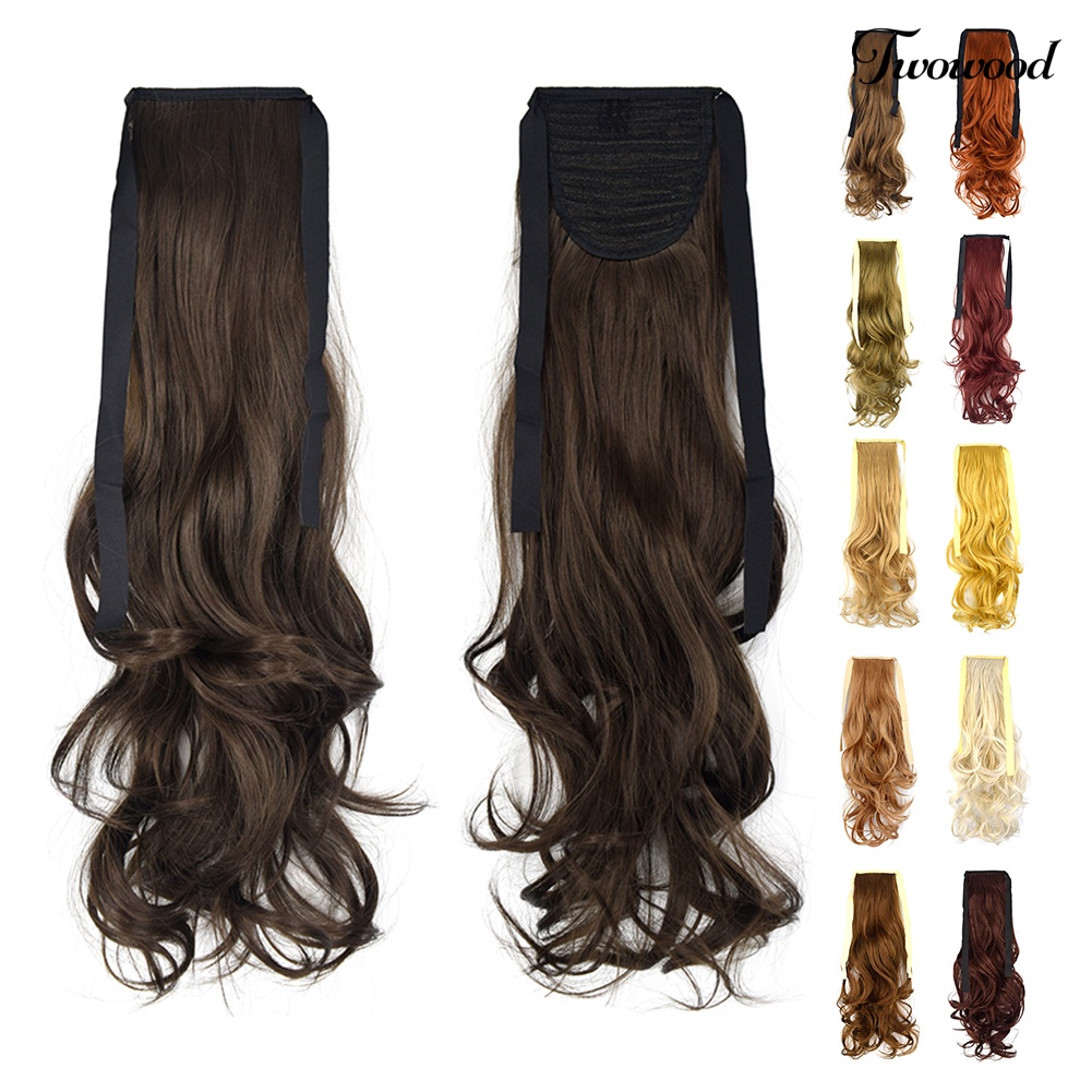 Twowood 20inch Serat Sintetis Klip in Curly Ponytail Wig Palsu Hair Extension Sopak