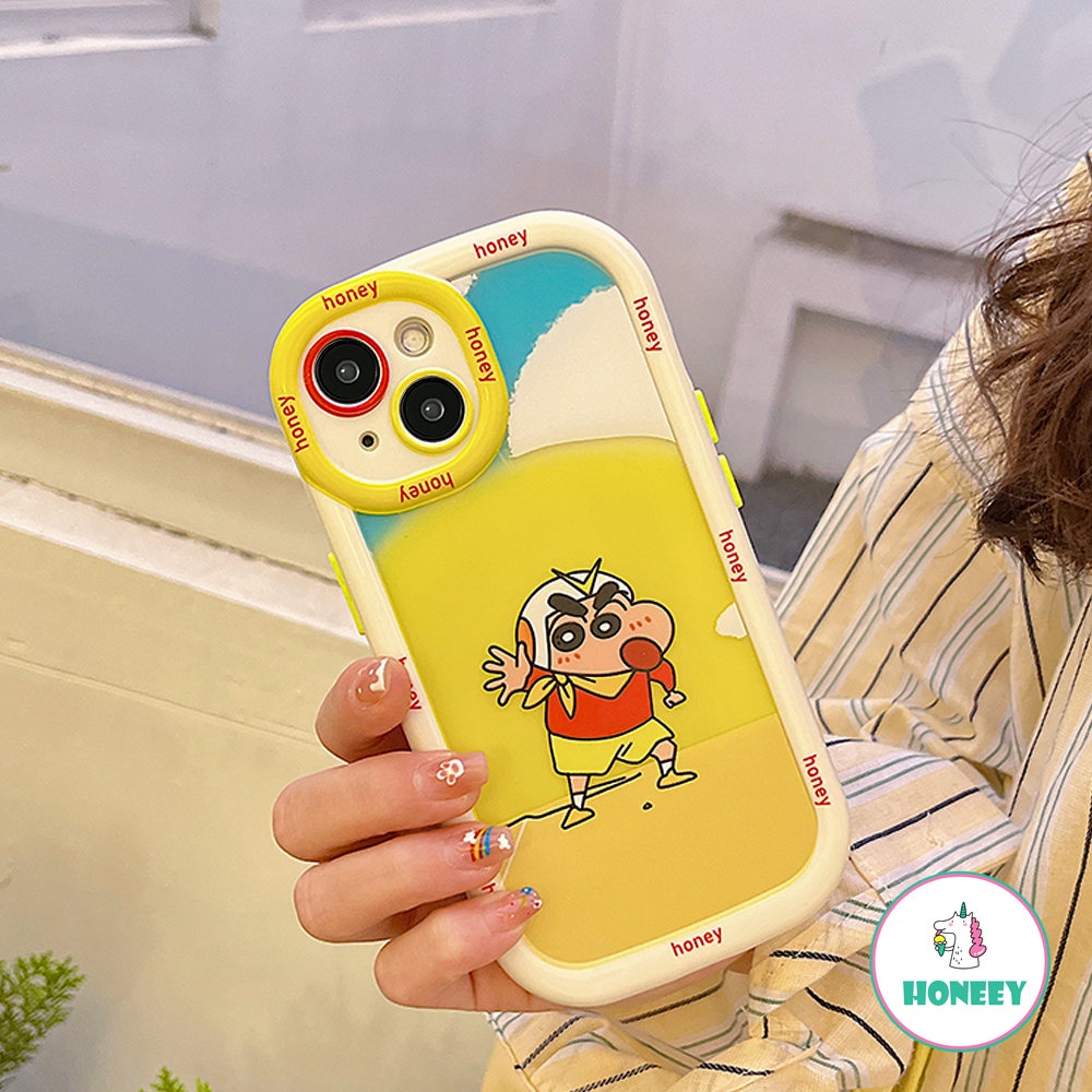 Casing Ponsel Karakter Lucu Kartun Untuk iPhone 14 Pro Max13 12 11 Pro Max Putih Frame Pelindung Lensa Penutup Belakang