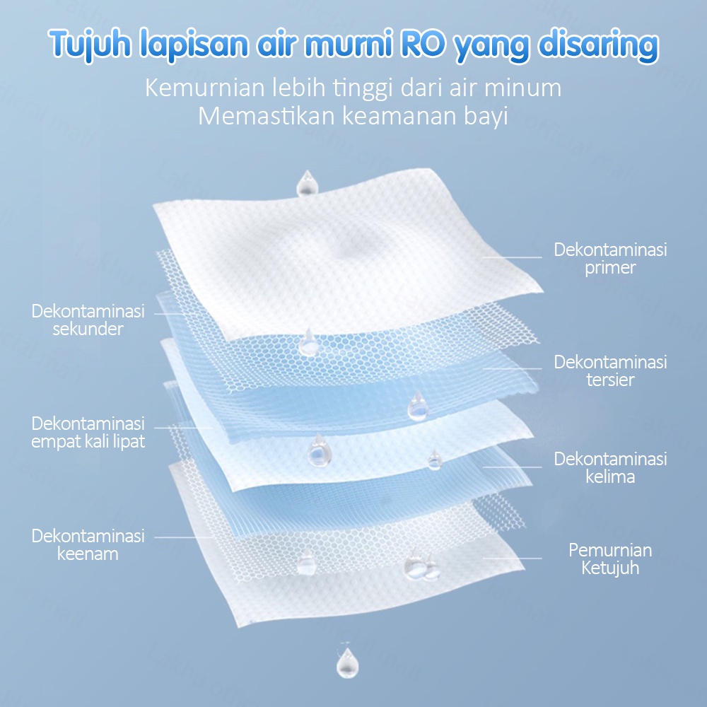 Lakhu 80pcs/pack Tisu Basah Bayi Baby Wipes Newborn Non Alkohol Non Parfum Tissue Basah Bayi