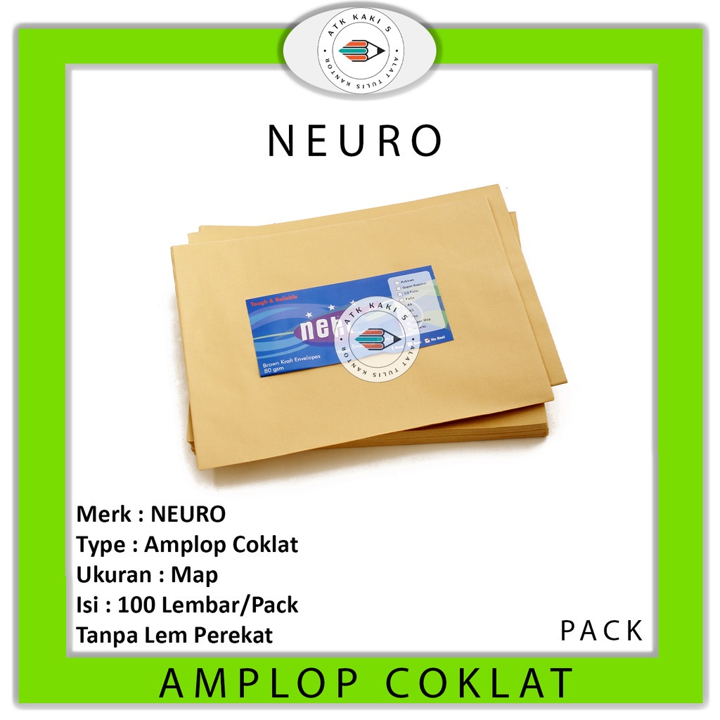 

NEURO - Amplop Coklat Ukuran Map No Seal - Pack
