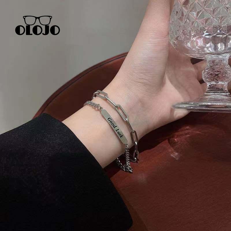 [Olojogrosirfashionable Personalized Gelang Pria Wanita Ins Style Bracelet Tidak Luntur Gelang Mahasiswa