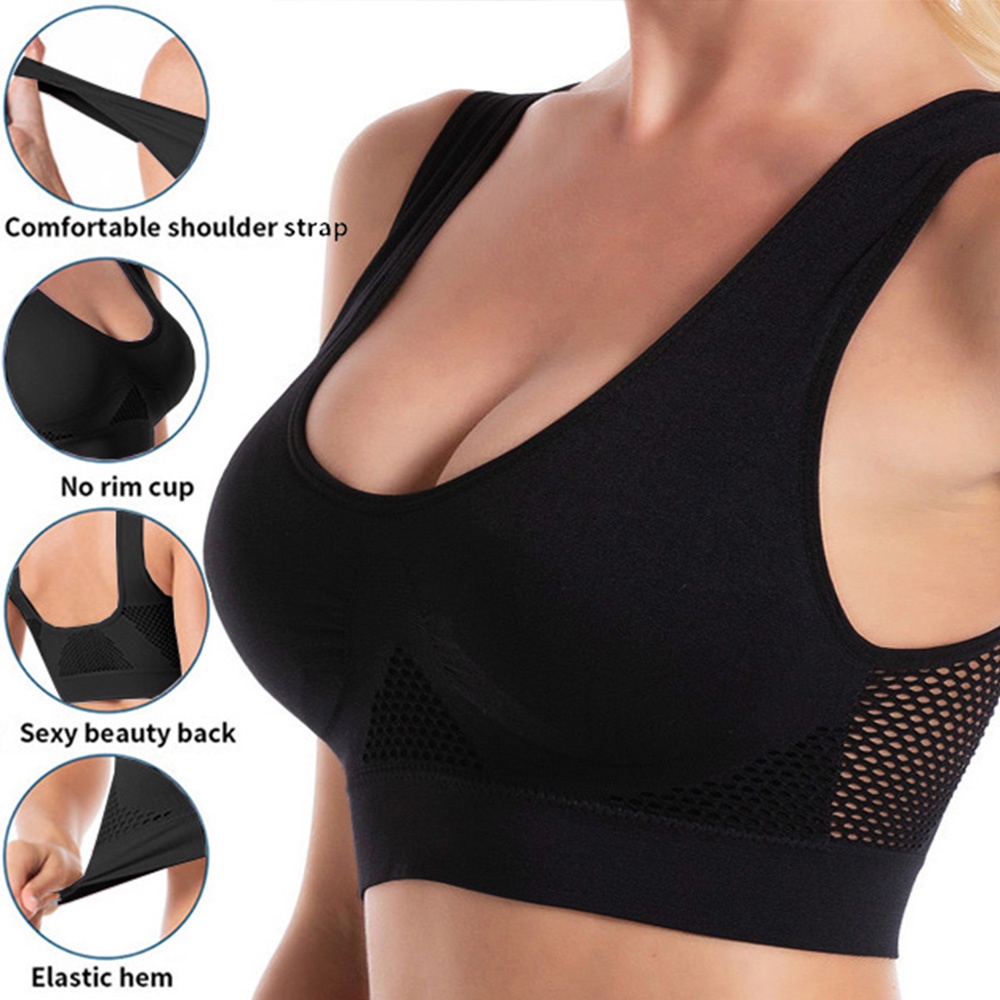 Push Up Sports Bra Bh Olahraga Potongan Bernapas Katun Bra Sport Bh Busa S6