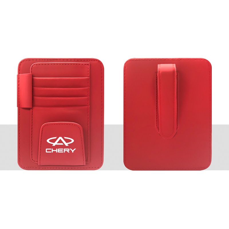 Chery Kulit Mobil Sun Visor Penyimpanan Resi Kartu Kacamata Holder Organizers Untuk Omoda5 Tiggo8 7 6 4 3 5x Pro Arrizo FX Fulwin Face Qq2023
