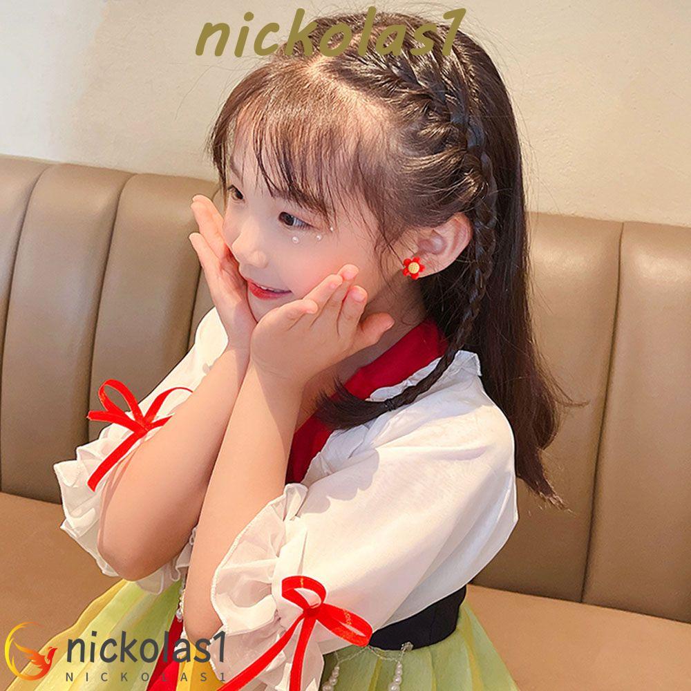 Nickolas1 Klip Telinga Anak Lucu Mahasiswa Bunga Untuk Perempuan Klip Tulang Rawan Tanpa Tindik Clip On Earrings