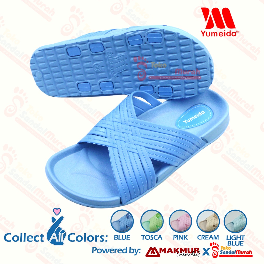 Toko Sendal Murah - Sandal Slop Wanita Uk 37 - 41 / Sandal Wanita Model Tali Silang / Sandal Slop Wanita Dewasa / Sandal Model Kekinian Casual [Toko Sandal Murah Yumeida 23023 L]