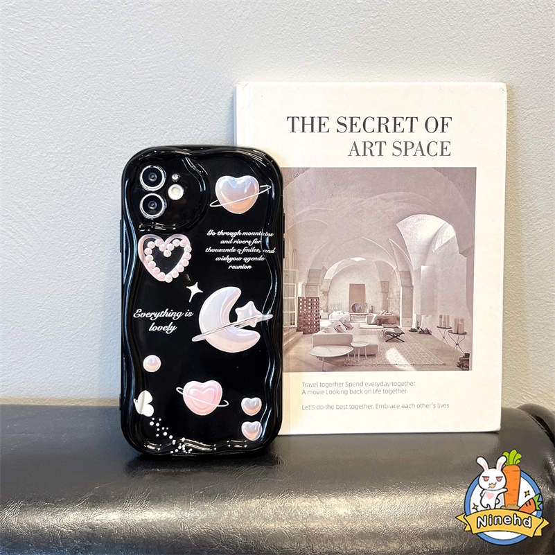 IPHONE Casing Kompatibel Untuk Iphone14 13 12 11 Pro Max X Xr Xs Max8 7 6 6s Plus Se2020 3D Wavy Curved Edge Fantasy Dream Colorful Heart Love Phone Case Tpu Shockproof Airbag Soft Case