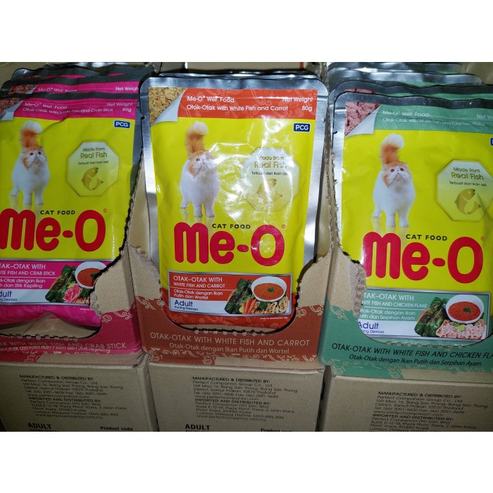 Meo Me O Adult Pouch Sachet Otak Otak 80gr-Makanan Kucing Basah
