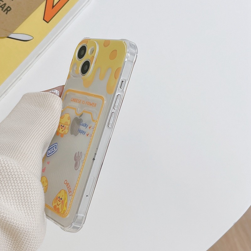 Card Case Happy Cheese Soft Case HP iP iPhone 14 13 12 11 Pro X XS XR Max 7 8 + Plus FTD Casing Apple