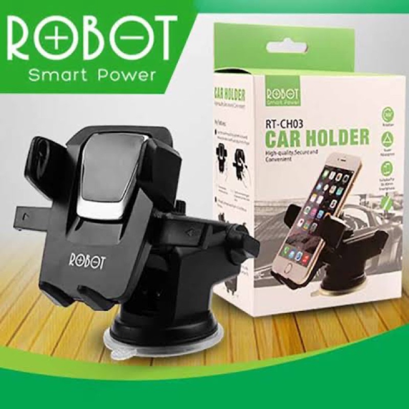 ROBOT C03 SMART CAR HOLDER 360 ROTATION HIGH QUALITY SMARTPHONE HOLDER MOBIL FOLDABLE DESIGN.