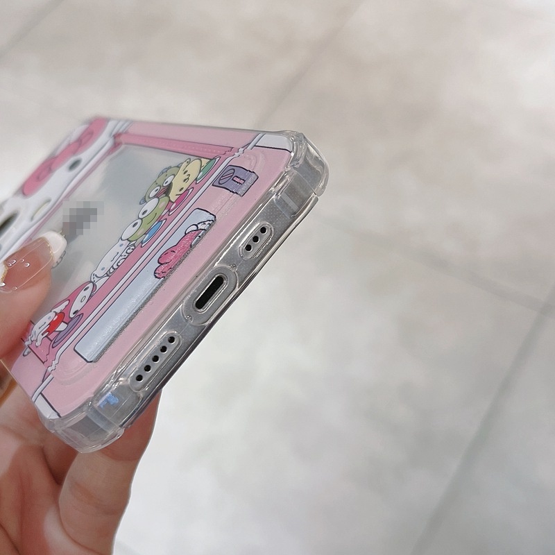 Card Case Cute Hello Kitty Soft Case HP iP iPhone 14 13 12 11 Pro X XS XR Max 7 8 + Plus Pink FTD Casing Apple