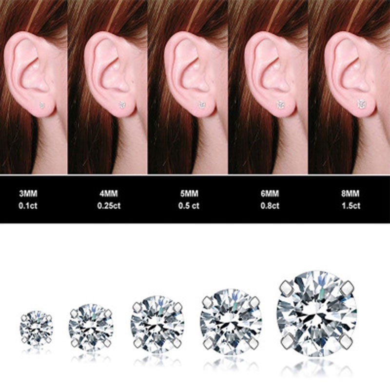 12biji Set Anting Penjualan Panas Sederhana Berlian Anting Set Fashion Anting Kecil Anting Produsen Ready Stock Grosir