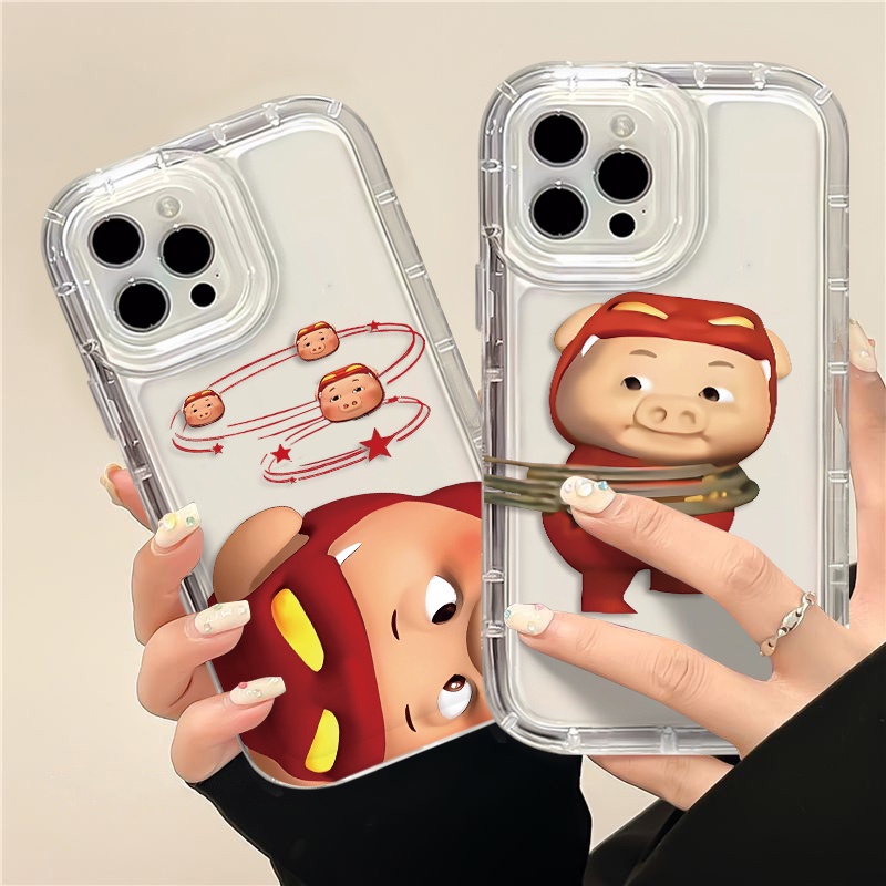 IPHONE Cute Couple Pigs Soft Phone Case Kompatibel Untuk Iphone14 13 11 12 Pro XS Max X XR 7 +8 Plus Casing Silikon TPU Shockproof Cover