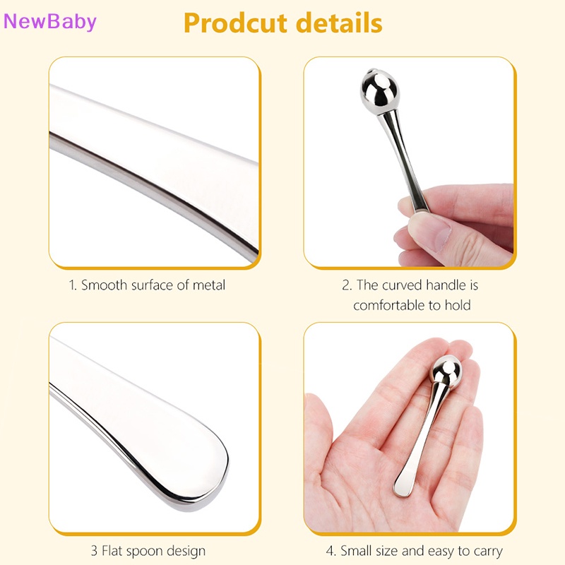 Newbaby Alloy Metal Eye Cream Aplikator Kosmetik Spatula Roller Massager Tongkat Sendok ID