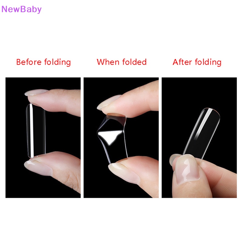 Newbaby 1kotak Keranda Transparan Kuku Palsu Bening Balet Keranda Almond Fake Nails Tips ID