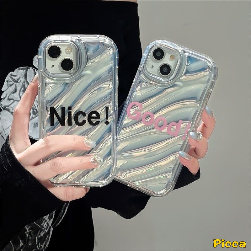 Huruf Sederhana Bagus Bagus Dazzle Color Luxury Laser Card Case Kompatibel Untuk IPhone 7Plus XR 11 13 12 14 Pro MAX X XS Max7 8 6 6S Plus SE 2020 INS Gradient Color Love Heart Cover