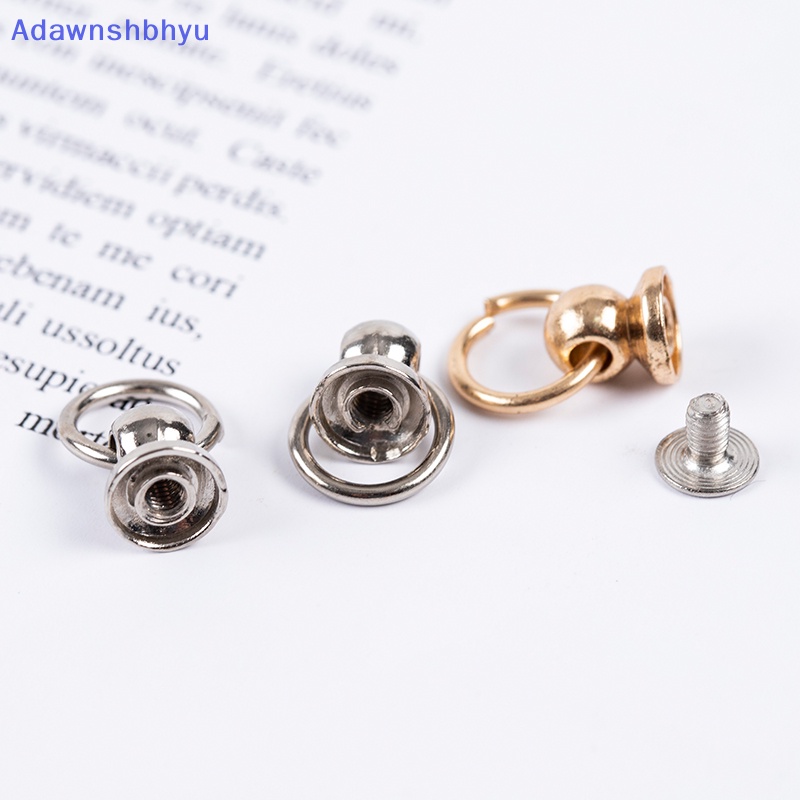 Adhyu 10pcs 8mm Tombol Logam O Ring Stud Screwback Craft Bag Telepon Sekrup Paku Rivet ID