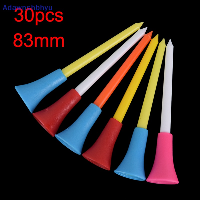 Adhyu 30PC Tee Golf Plastik Multi Warna 83mm Bantalan Karet Tahan Lama Top Golf Tee  Id