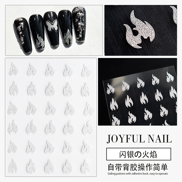 Stiker Joyful Nail Glitter Silver