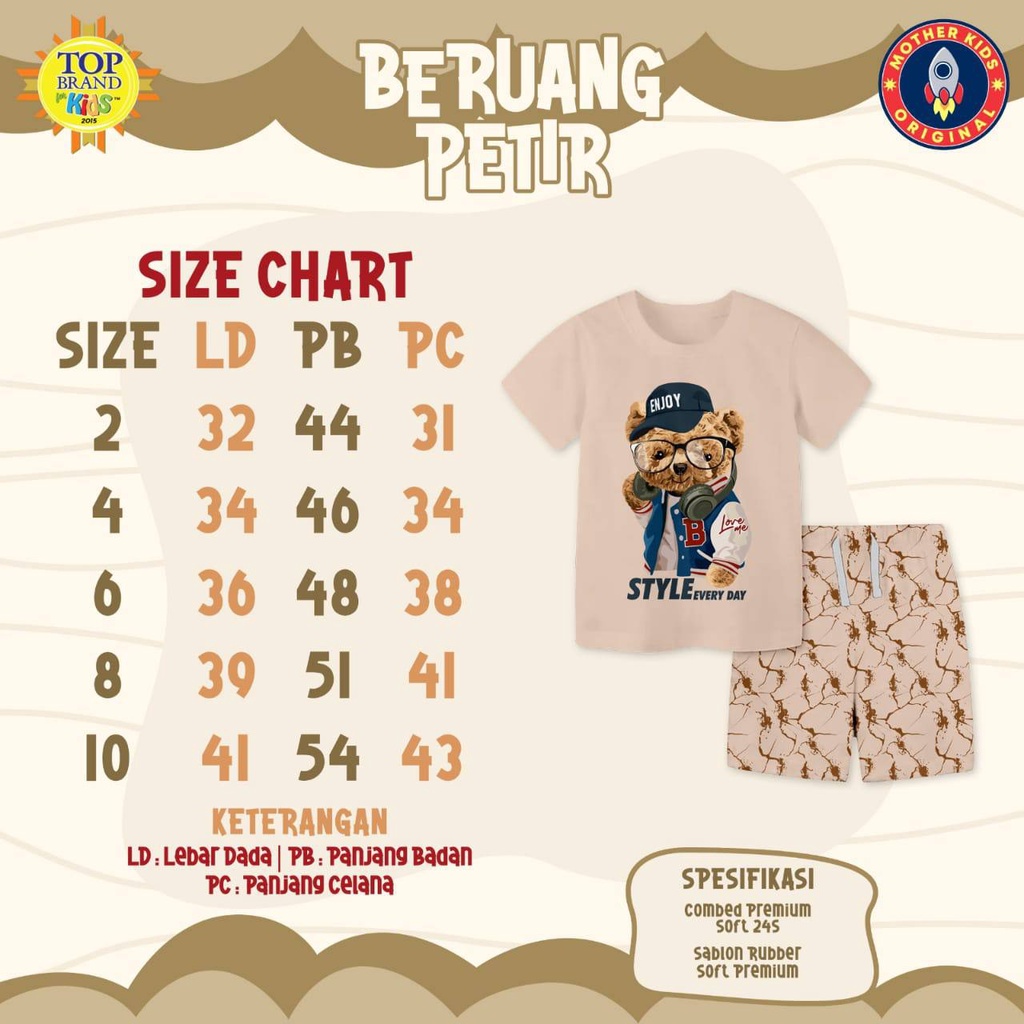 SET KIDS BERUANG PETIR MOTHER KIDS