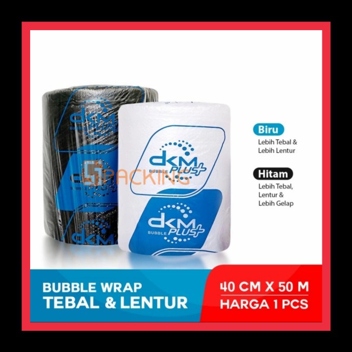 

Promo Terlaris Bubble wrap 40cm x 50m Bening Premium Dkm+