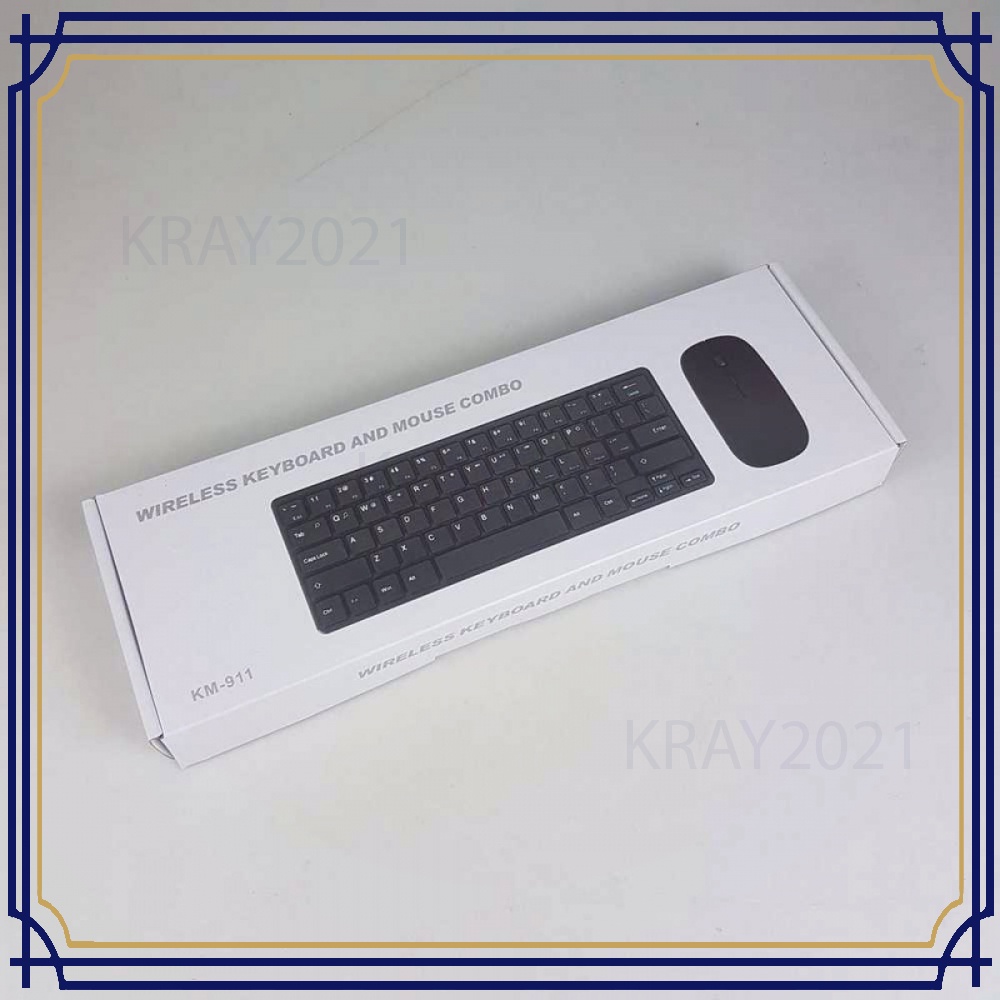 Wireless Keyboard Mouse Combo Ergonomic 64 Keys 2.4GHz JP107