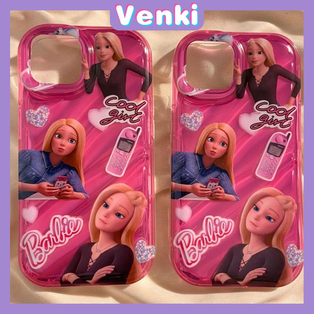 VENKI - Untuk iPhone 11 iPhone Case Laser Reflektif Bening Phone Case TPU Soft Shockproof Airbag Case Lucu Kartun Putri Kompatibel dengan iPhone 14 13 Pro max 12 Pro Max XR XS 7 8