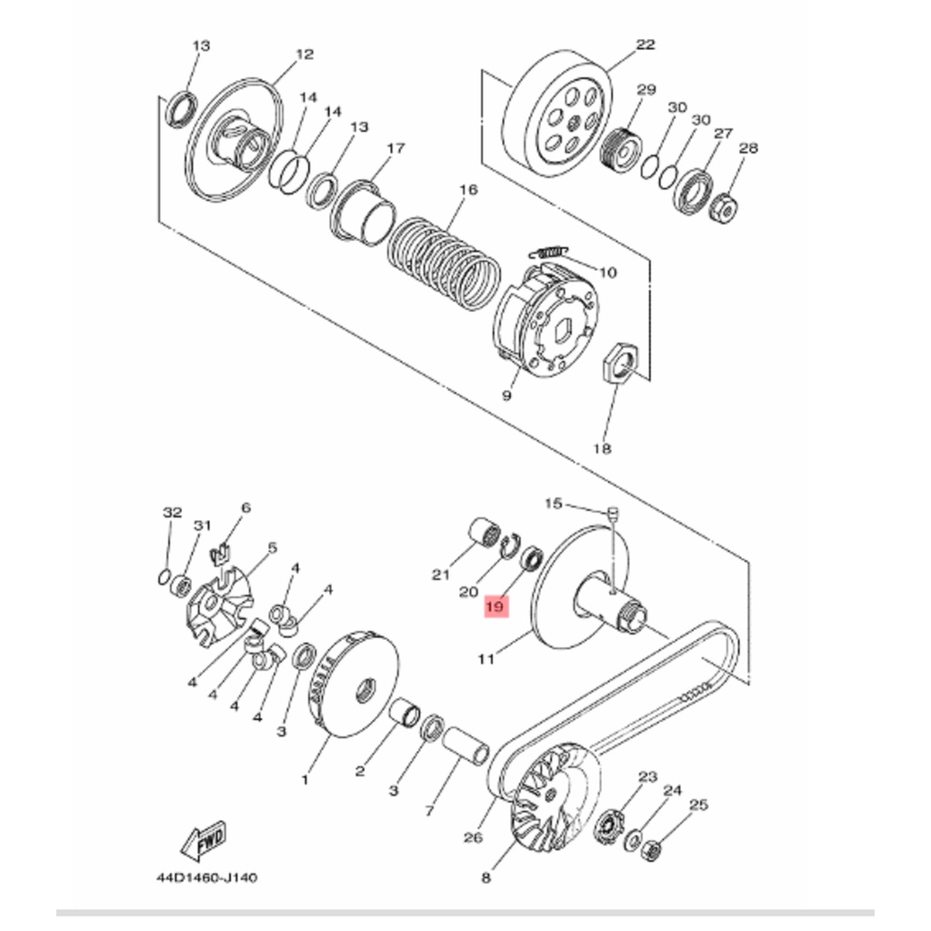 Bearing laher 6901 pully puli puly pulley secondary cvt xeon karbu rc gt aerox 125 YGP 44D-E7678-00