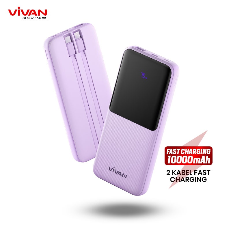 ( VPB-E10 )- VIVAN Powerbank 10000 mAh VPB-E10 4 Output Fast Charging 22.5W PD QC 3.0 VOOC Support Smartphone All Type Garansi Resmi