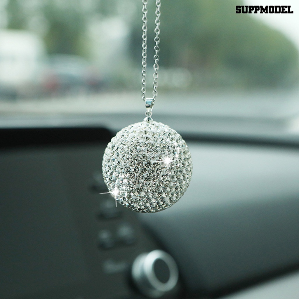 [SM] Liontin Mobil Berlian Imitasi Mengkilap Halus Tahan Aus Serbaguna Hias Eye-catching Bola Kristal Imitasi Mobil Pendant Car Decoration